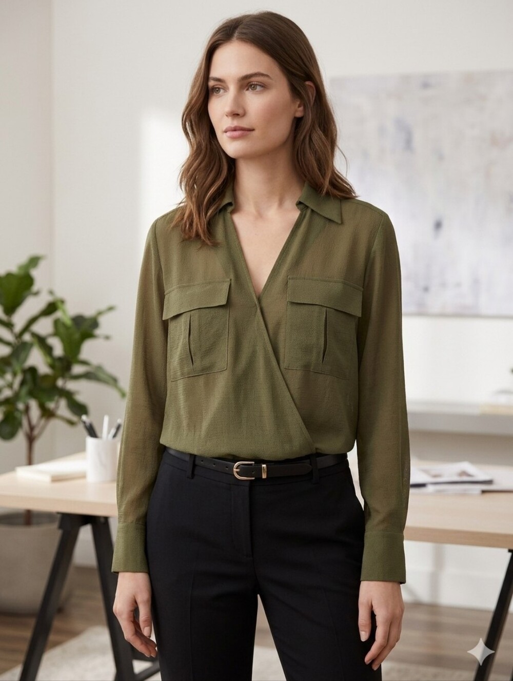 Hugo Boss Button-Up Shirt with Camisole